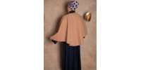 warm cape in camel